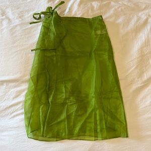 J. Crew Collection Organza Green Silk Skirt